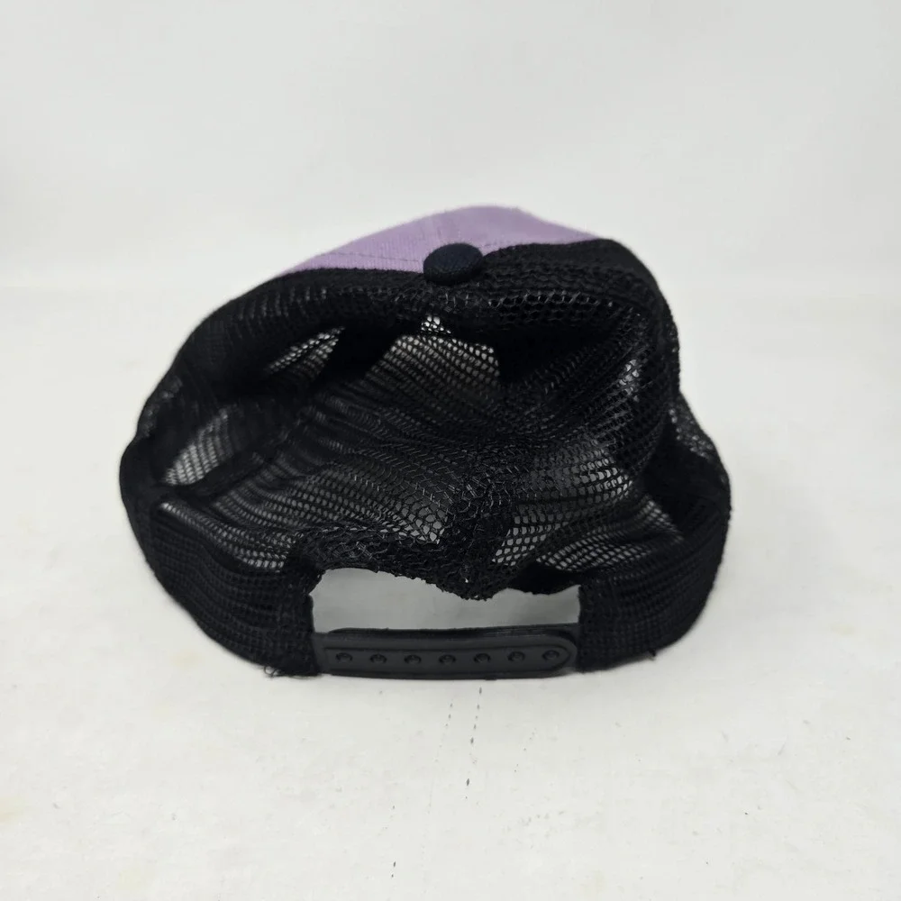 The North Face Purple Black Mesh Trucker Hat Snapback Logo Patch Cap